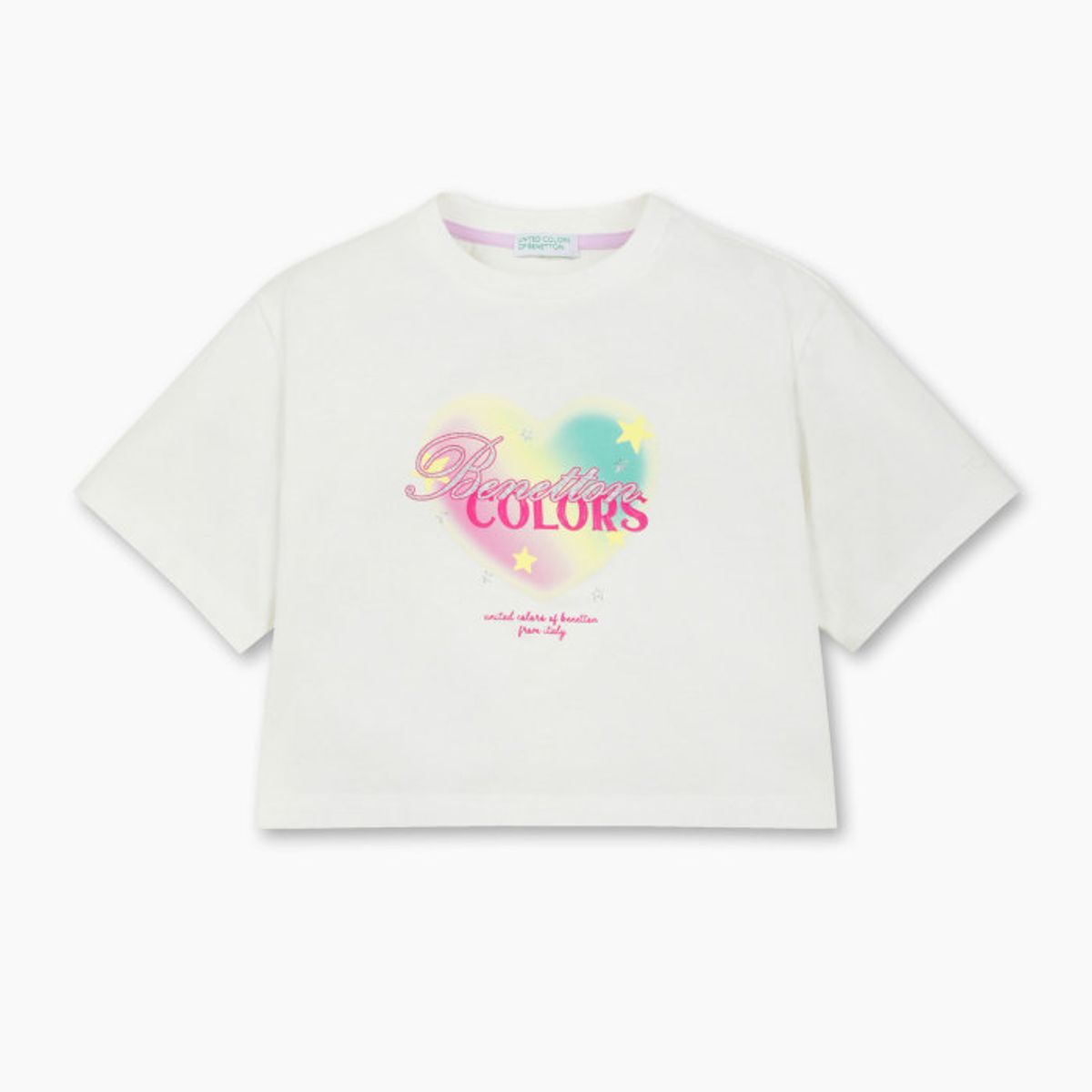 베네통키즈(BENETTONKIDS) [Online Exclusive] 썸머 5부 크롭 티셔츠_QATS24631IV