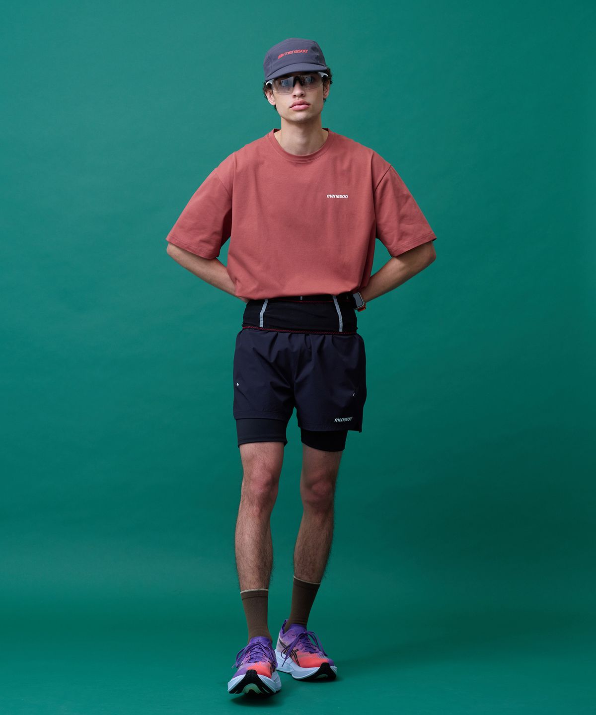 미나수(MENASOO) Unisex Multi Sport Two In One Running Shorts