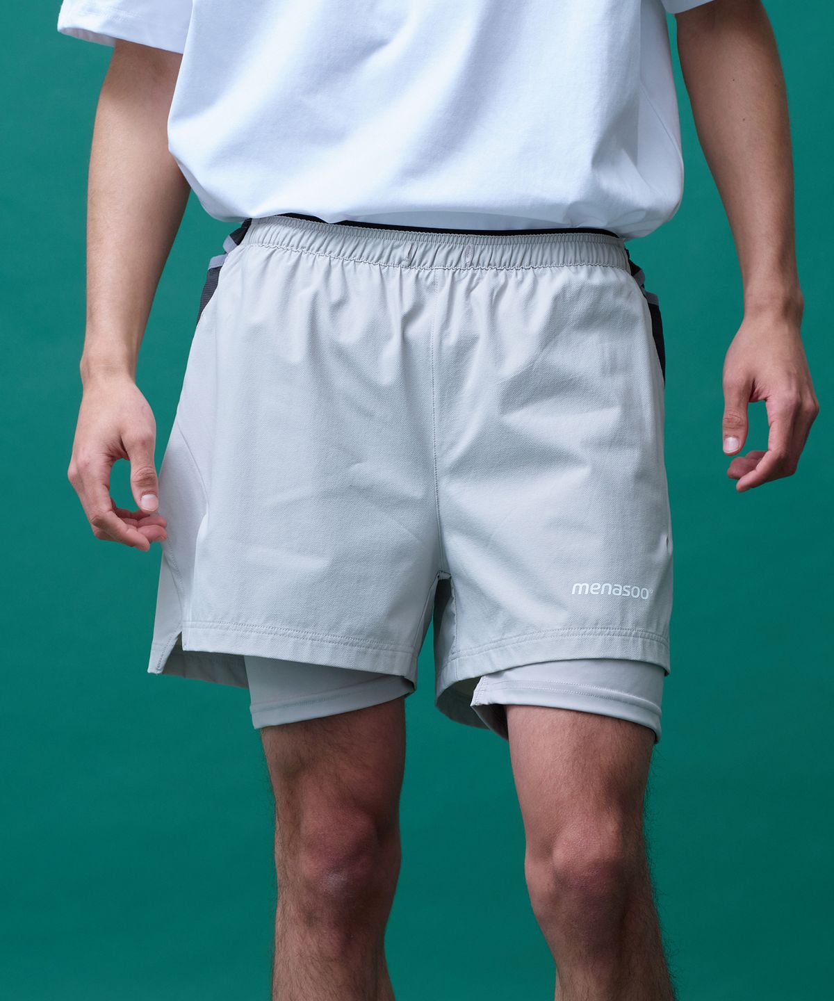 미나수(MENASOO) Unisex Multi Sport Two In One Running Shorts