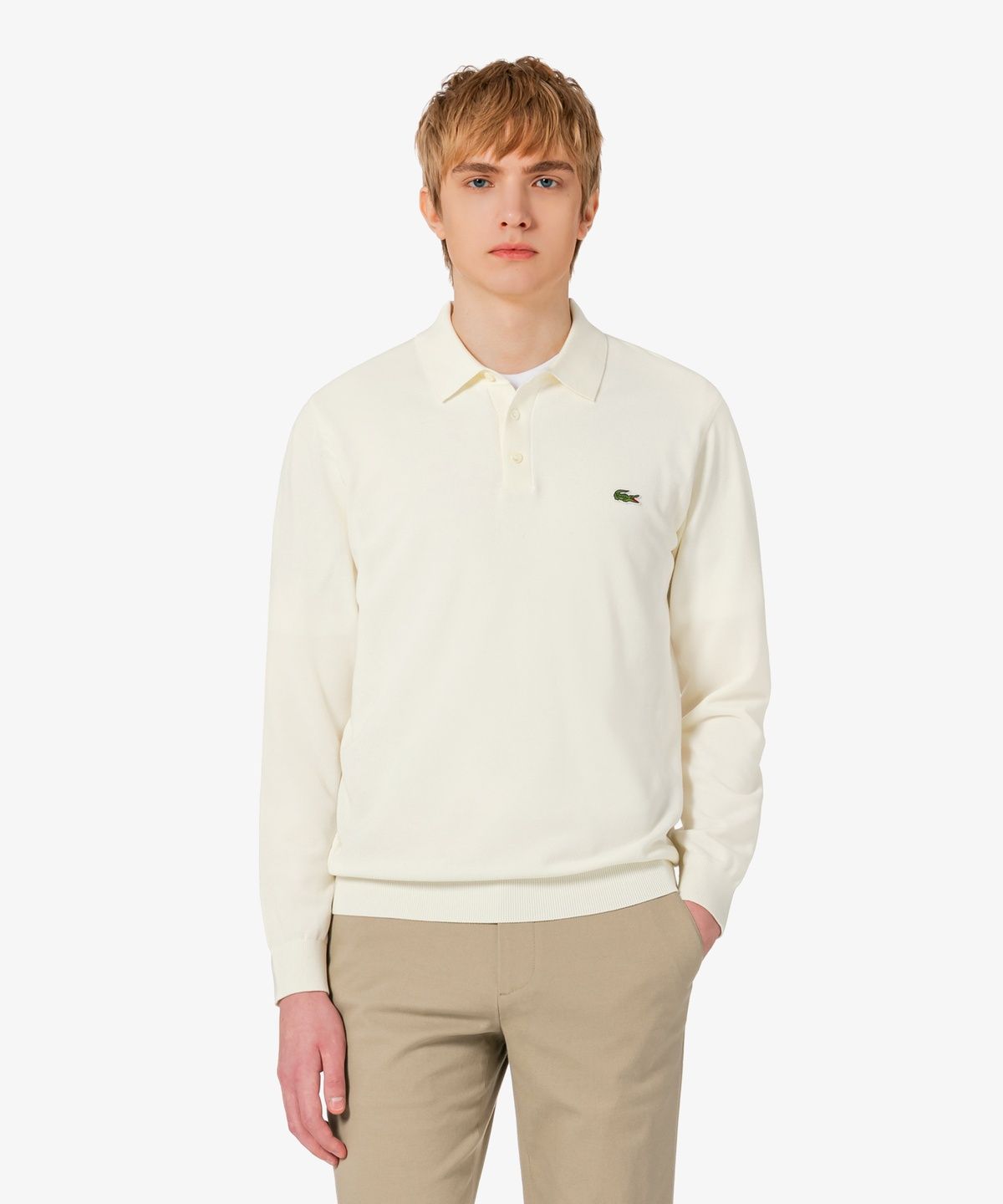 라코스테(LACOSTE) 남성 피케 긴팔 폴로 스웨터 AH306E-56G XFJ