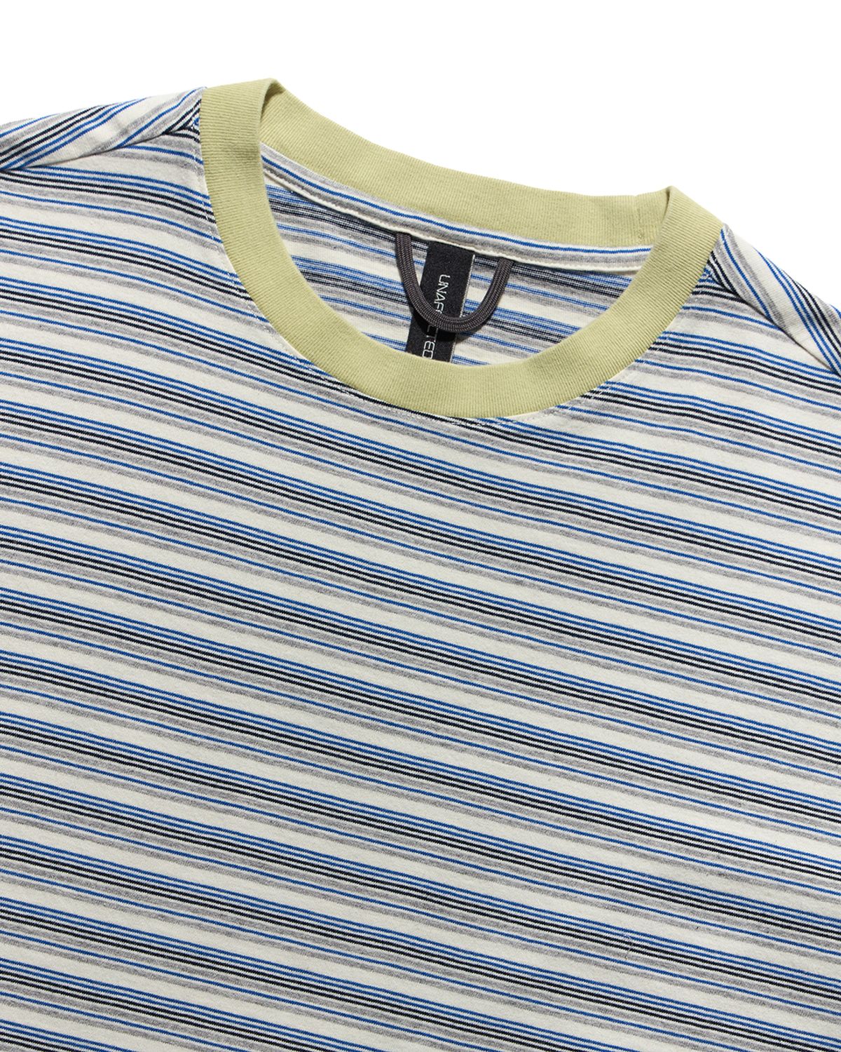 언어펙티드 에센셜(UNAFFECTED ESSENTIAL) BORDER T-SHIRT / OFF WHITE & BLUE