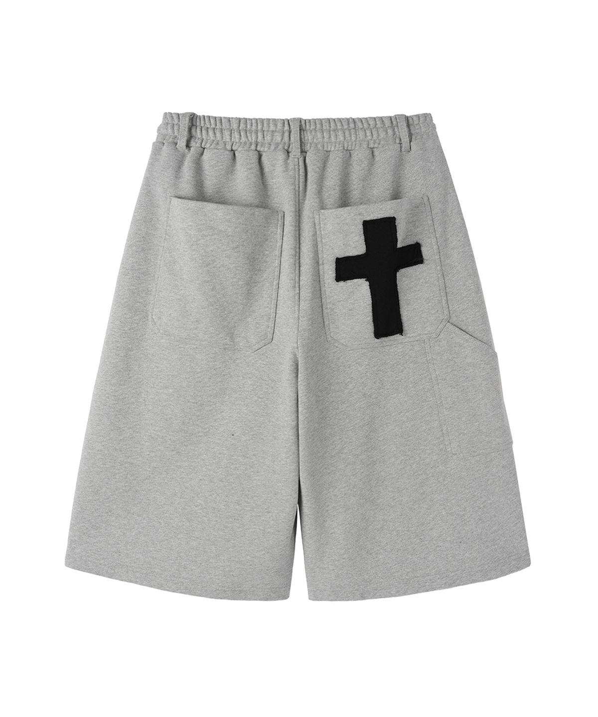 오픈야드(오와이)(OPENYARD(OY)) CROSS PATCH SWEAT SHORTS - MELANGE