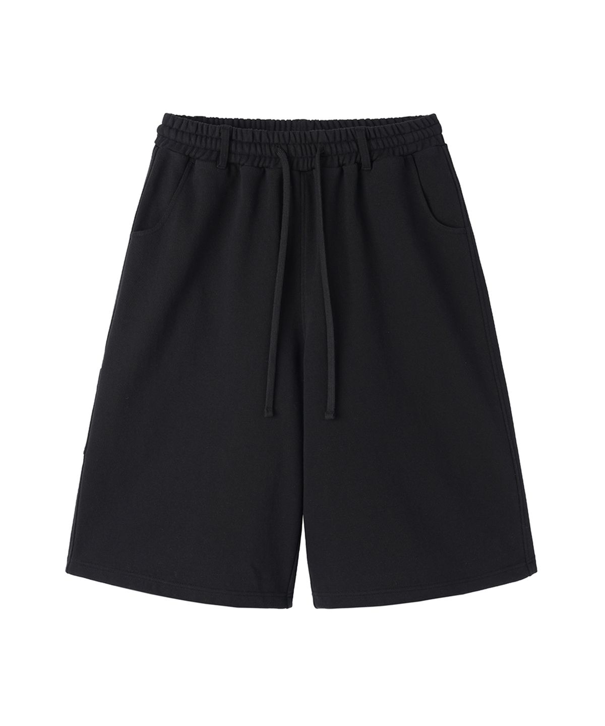 오픈야드(오와이)(OPENYARD(OY)) CROSS PATCH SWEAT SHORTS - BLACK