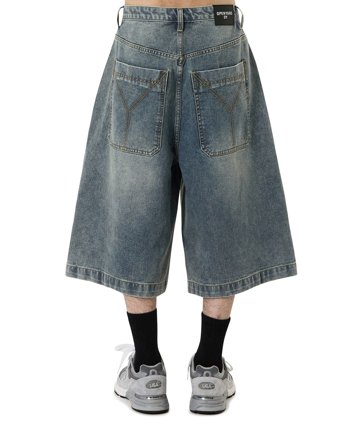 오픈야드(오와이)(OPENYARD(OY)) WIDE VOLUME SHORTS - DEEP BLUE