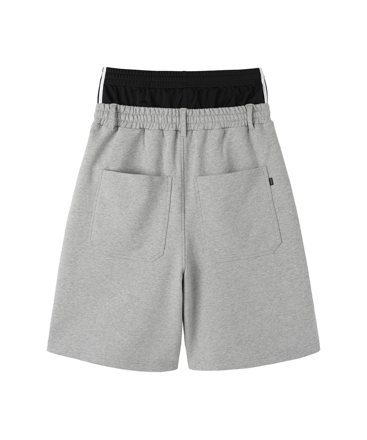오픈야드(오와이)(OPENYARD(OY)) LAYERED WAIST SWEAT SHORTS - MELANGE