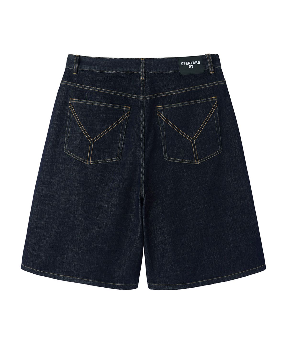 오픈야드(오와이)(OPENYARD(OY)) STUD CROSS WIDE SHORTS - INDIGO