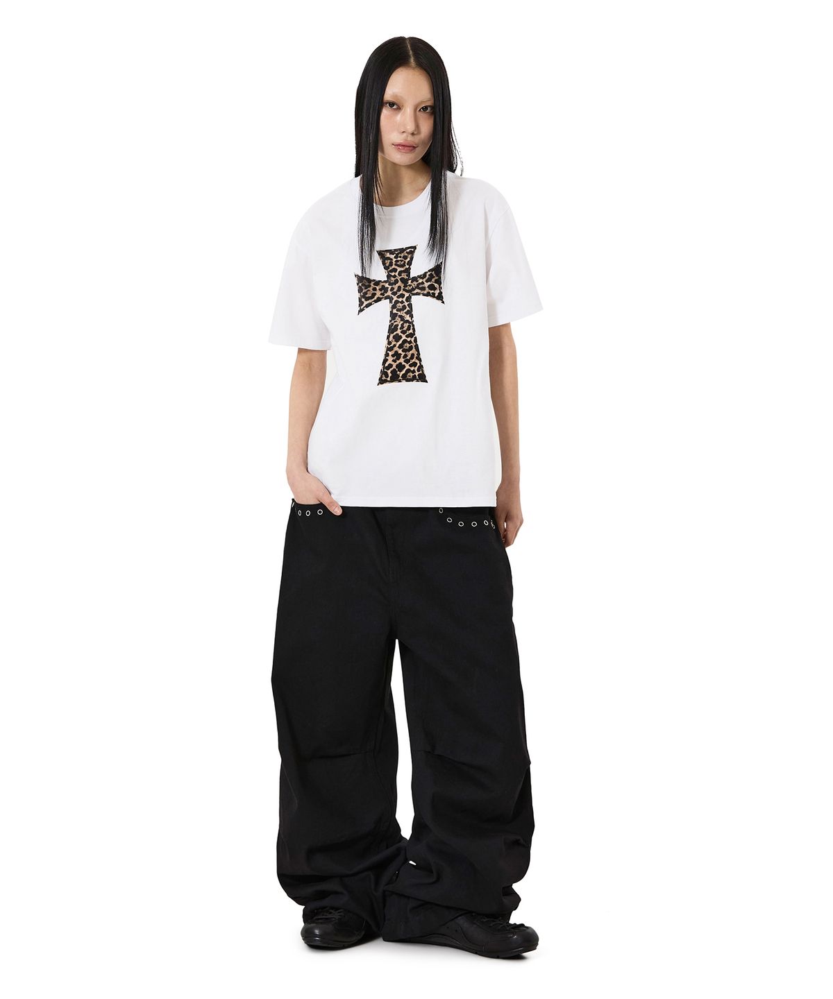 오픈야드(오와이)(OPENYARD(OY)) ANIMAL CROSS TEE - WHITE