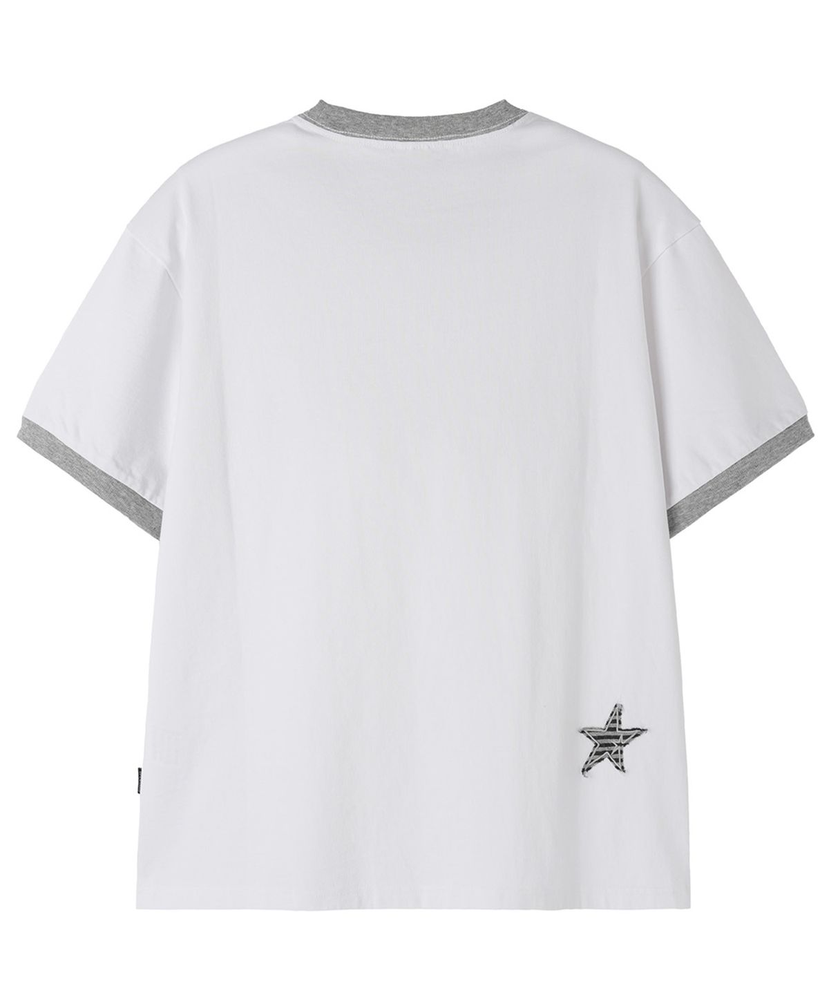오픈야드(오와이)(OPENYARD(OY)) OPYD STRIPE PATCH RINGER TEE - WHITE