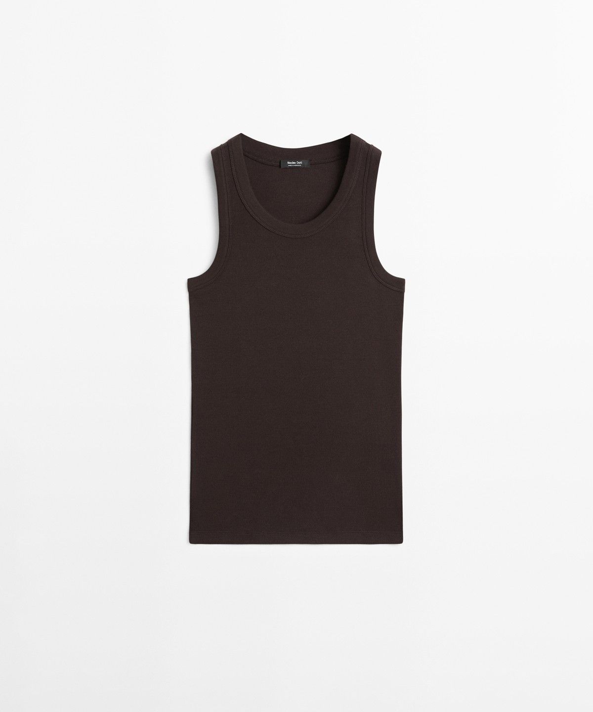 마시모두띠(MASSIMO DUTTI) 코튼 블렌드 홀터넥 티셔츠