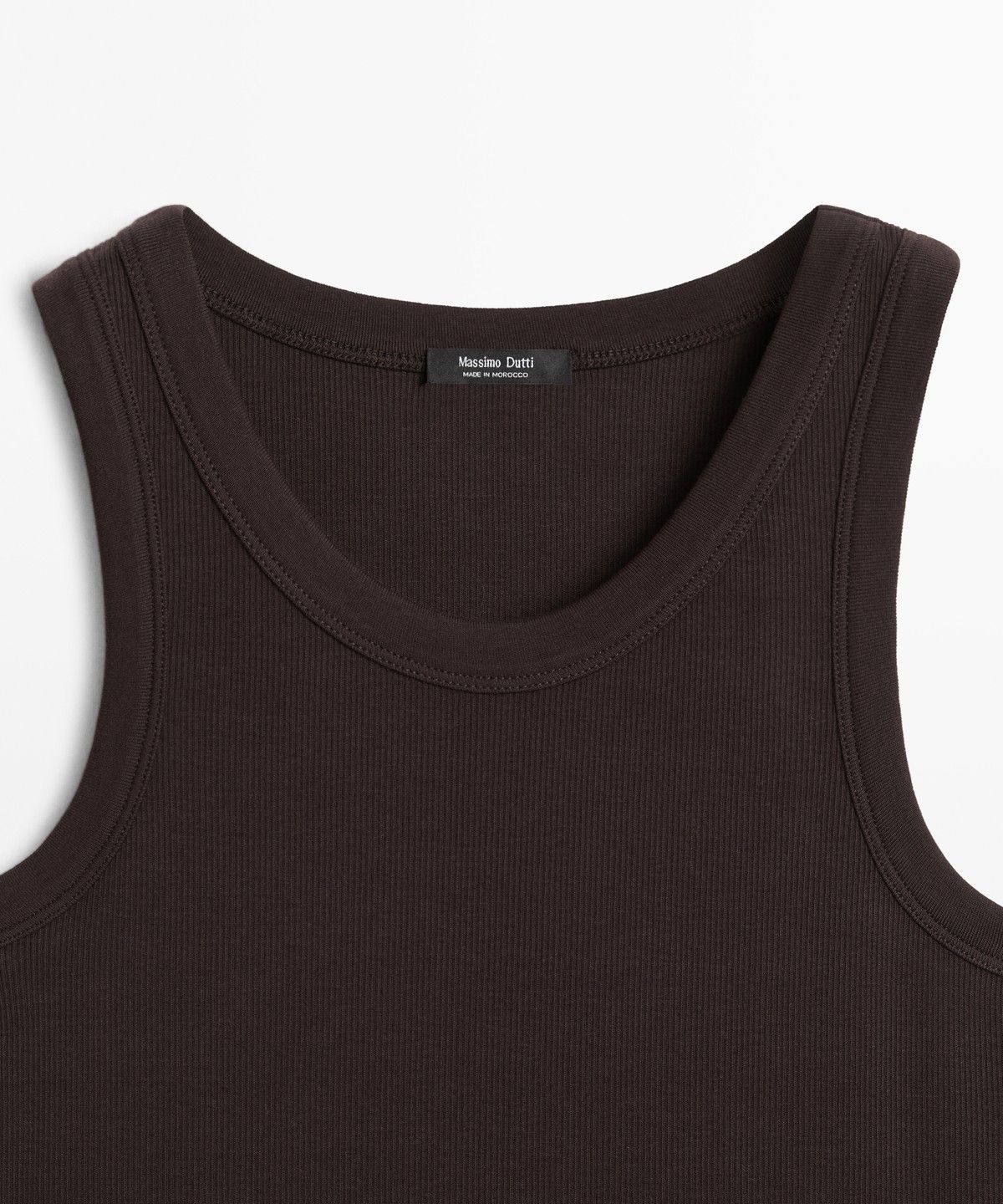 마시모두띠(MASSIMO DUTTI) 코튼 블렌드 홀터넥 티셔츠