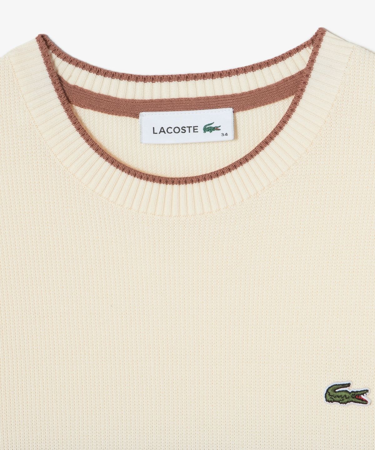 라코스테(LACOSTE) 여성 스트라이프 반팔 스웨터 AF415E-56G 056