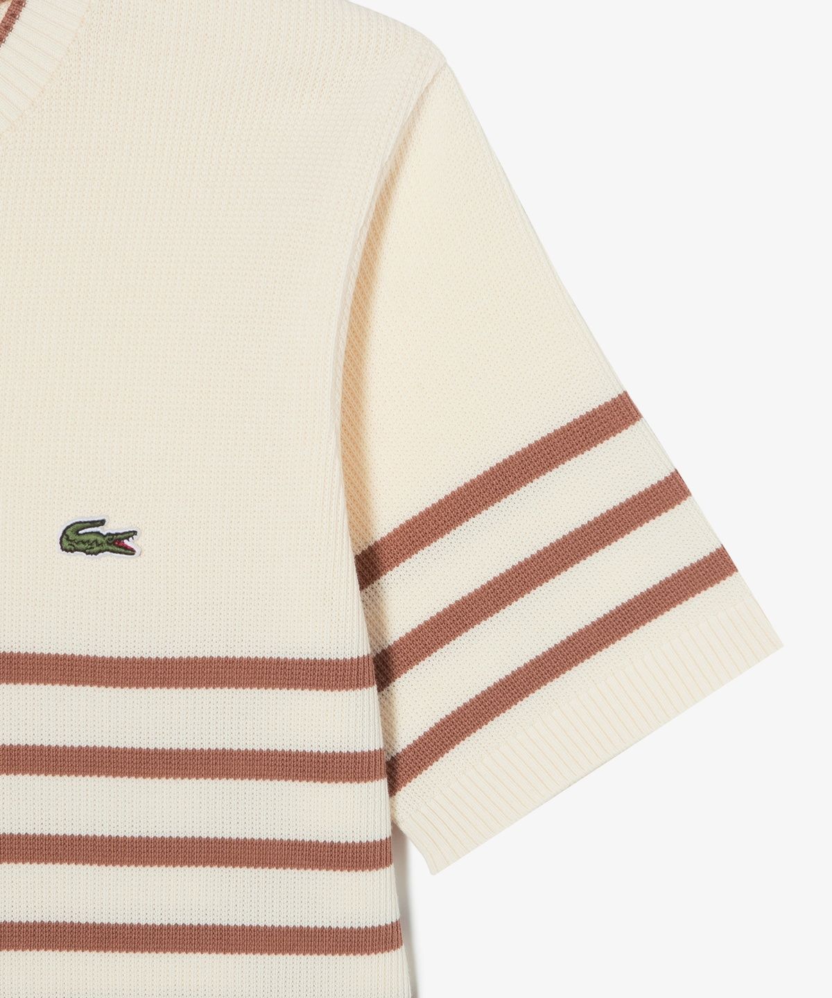 라코스테(LACOSTE) 여성 스트라이프 반팔 스웨터 AF415E-56G 056