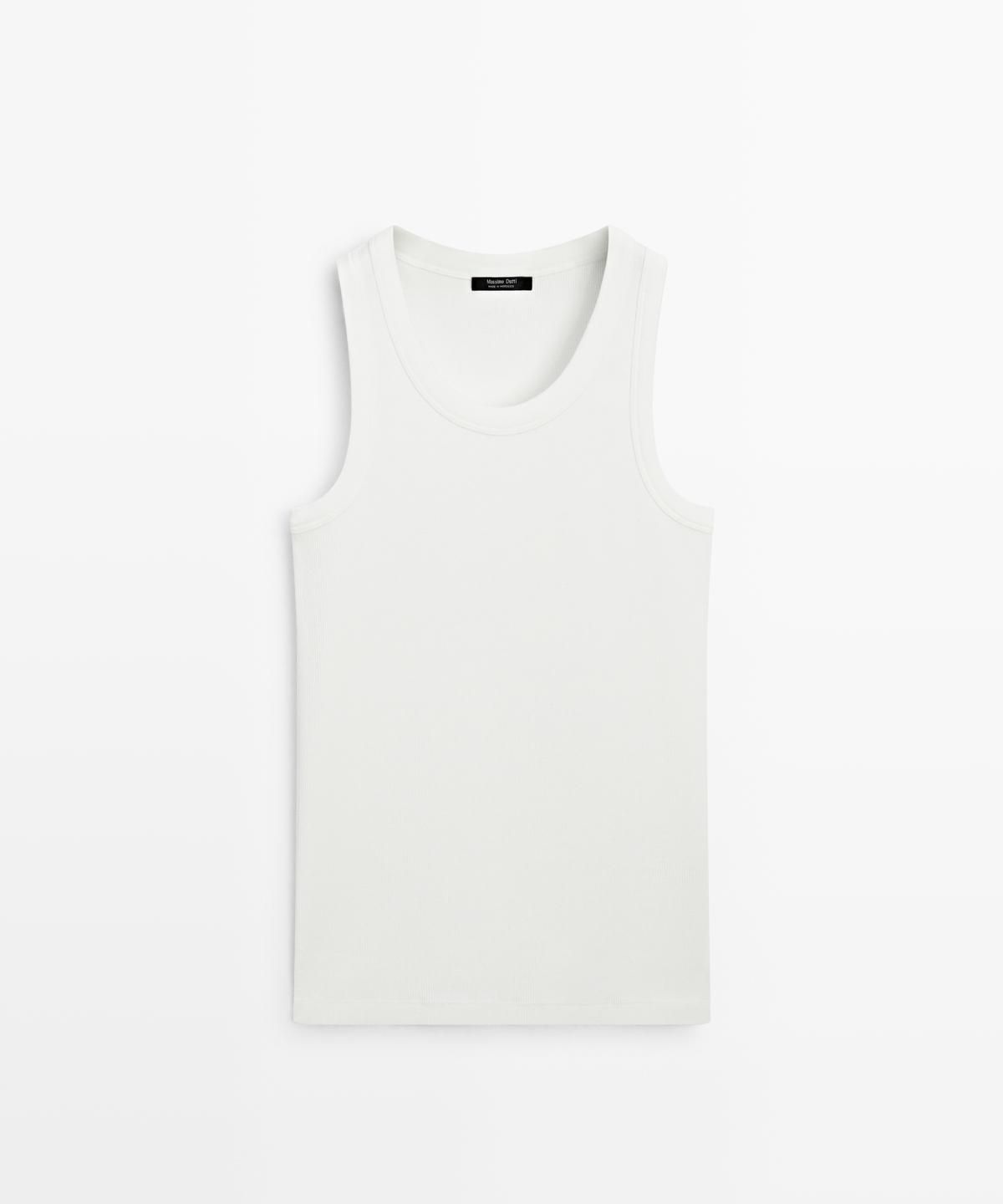 마시모두띠(MASSIMO DUTTI) 코튼 블렌드 홀터넥 티셔츠