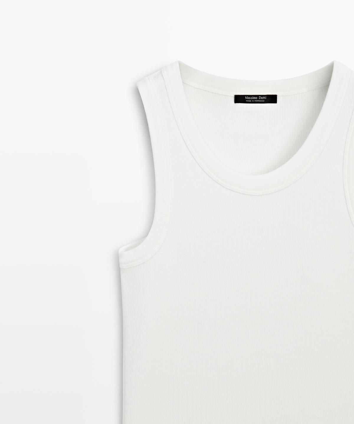 마시모두띠(MASSIMO DUTTI) 코튼 블렌드 홀터넥 티셔츠
