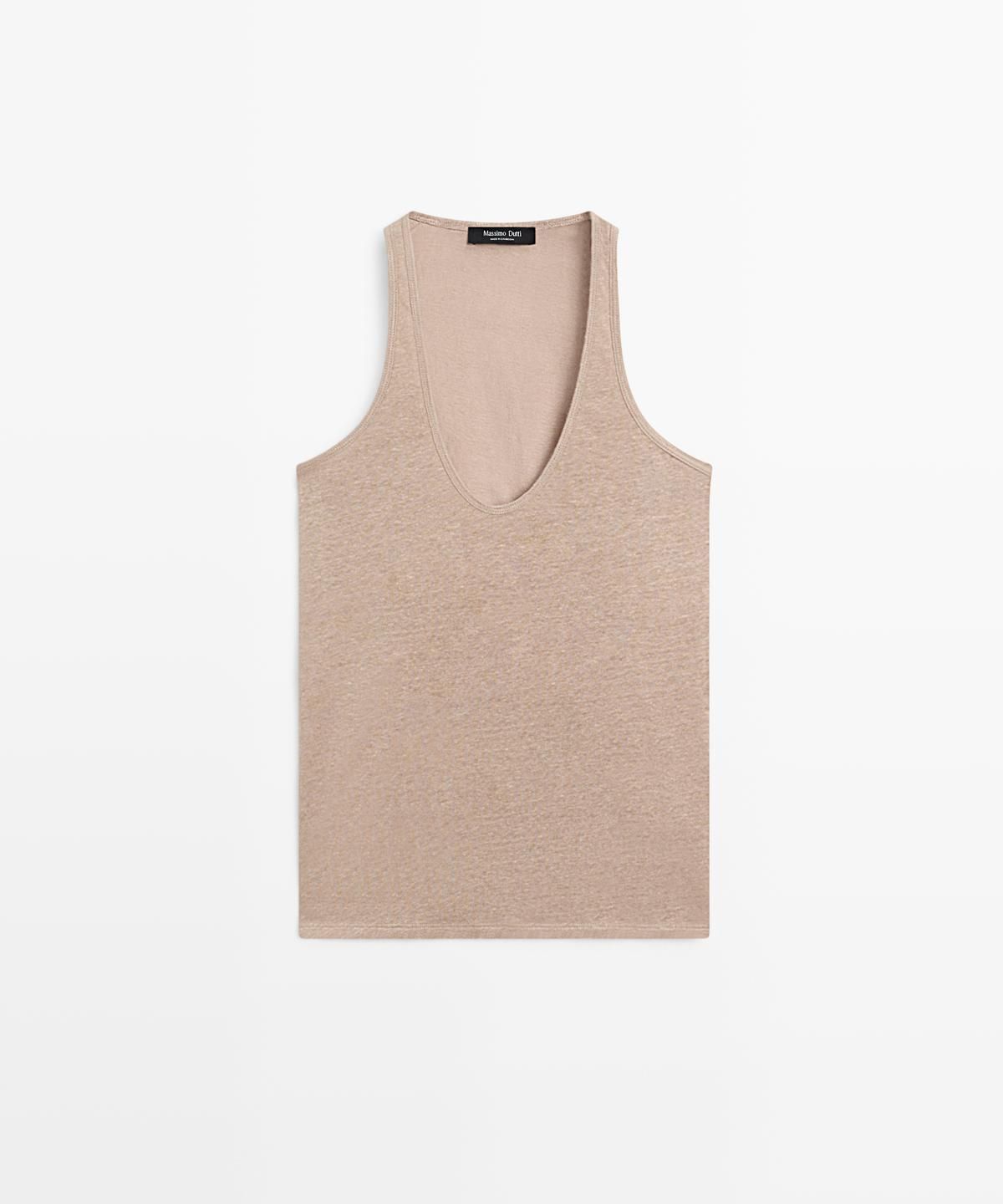 마시모두띠(MASSIMO DUTTI) 100% 린넨 스트랩 탑