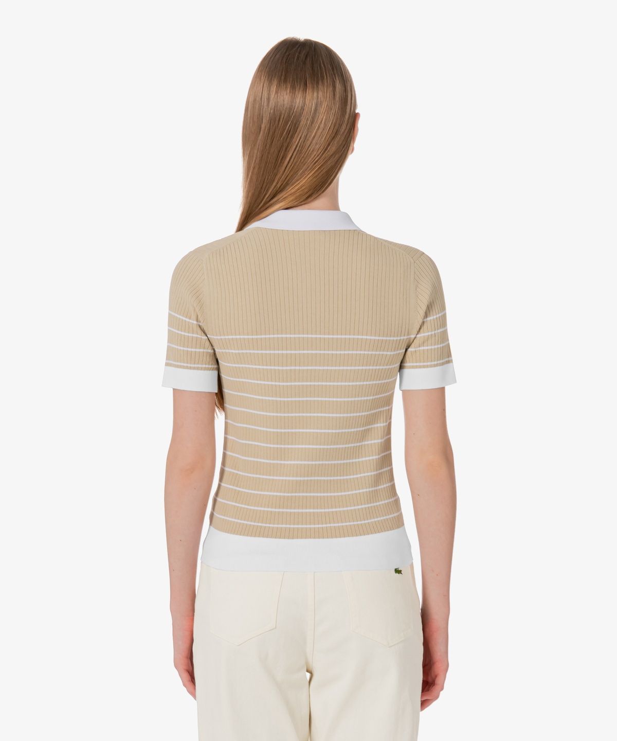 라코스테(LACOSTE) 여성 조직감 스트라이프 폴로 스웨터 AF230E-56G 02S