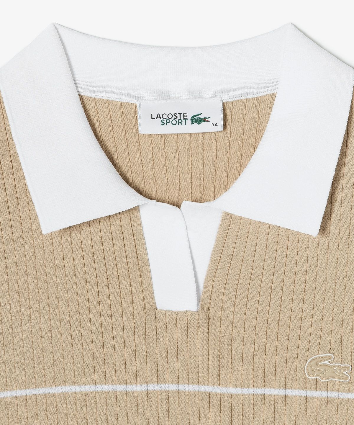 라코스테(LACOSTE) 여성 조직감 스트라이프 폴로 스웨터 AF230E-56G 02S