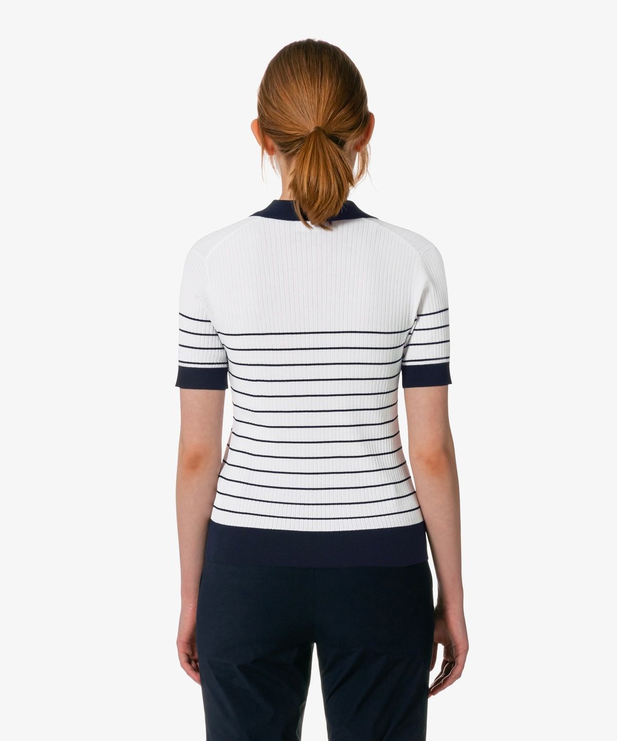 라코스테(LACOSTE) 여성 조직감 스트라이프 폴로 스웨터 AF230E-56G 166