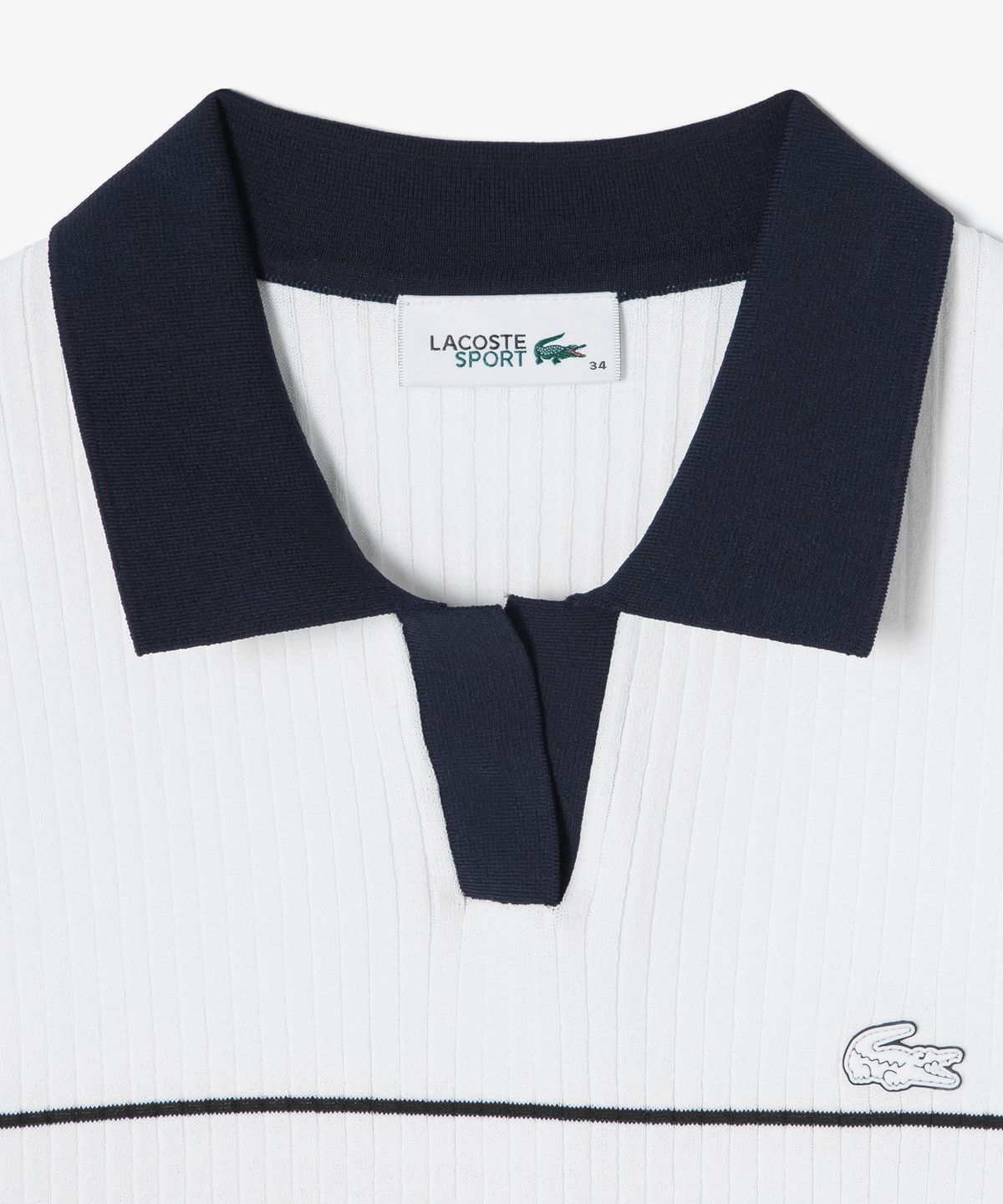 라코스테(LACOSTE) 여성 조직감 스트라이프 폴로 스웨터 AF230E-56G 166
