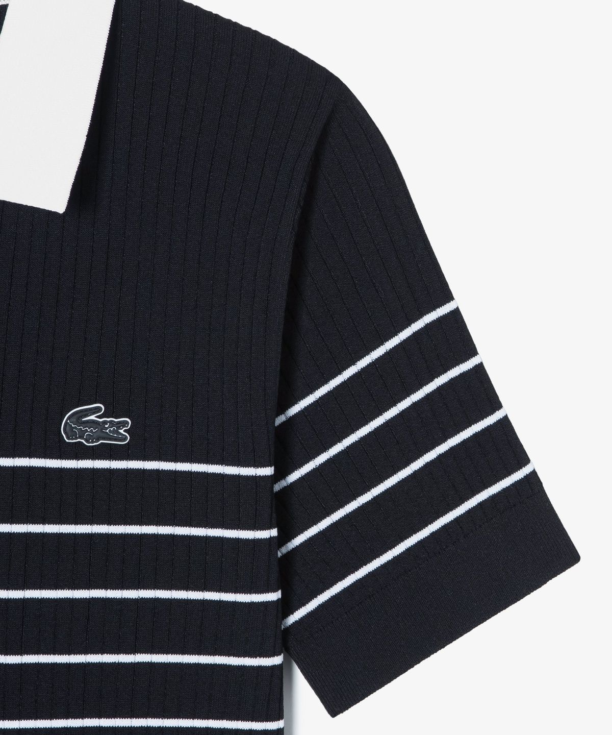 라코스테(LACOSTE) 여성 조직감 스트라이프 폴로 스웨터 AF230E-56G 031