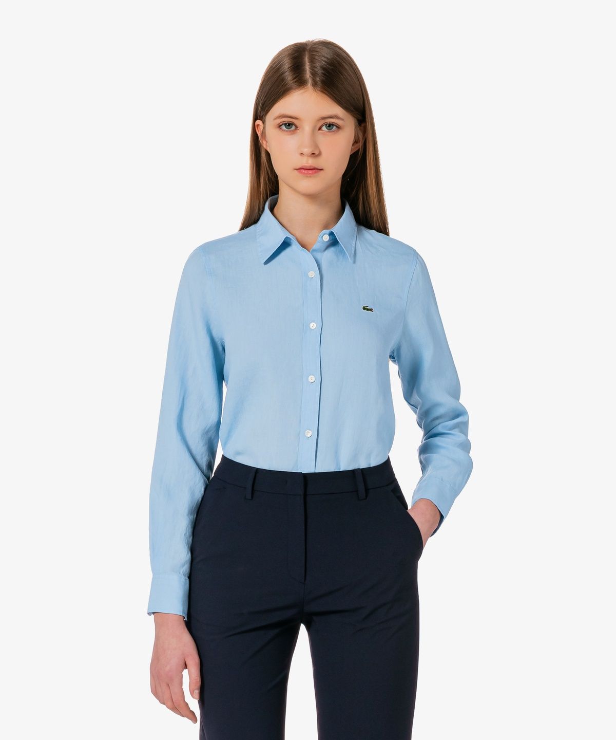라코스테(LACOSTE) 여성 레귤러핏 린넨 셔츠 CF005E-56G HBA