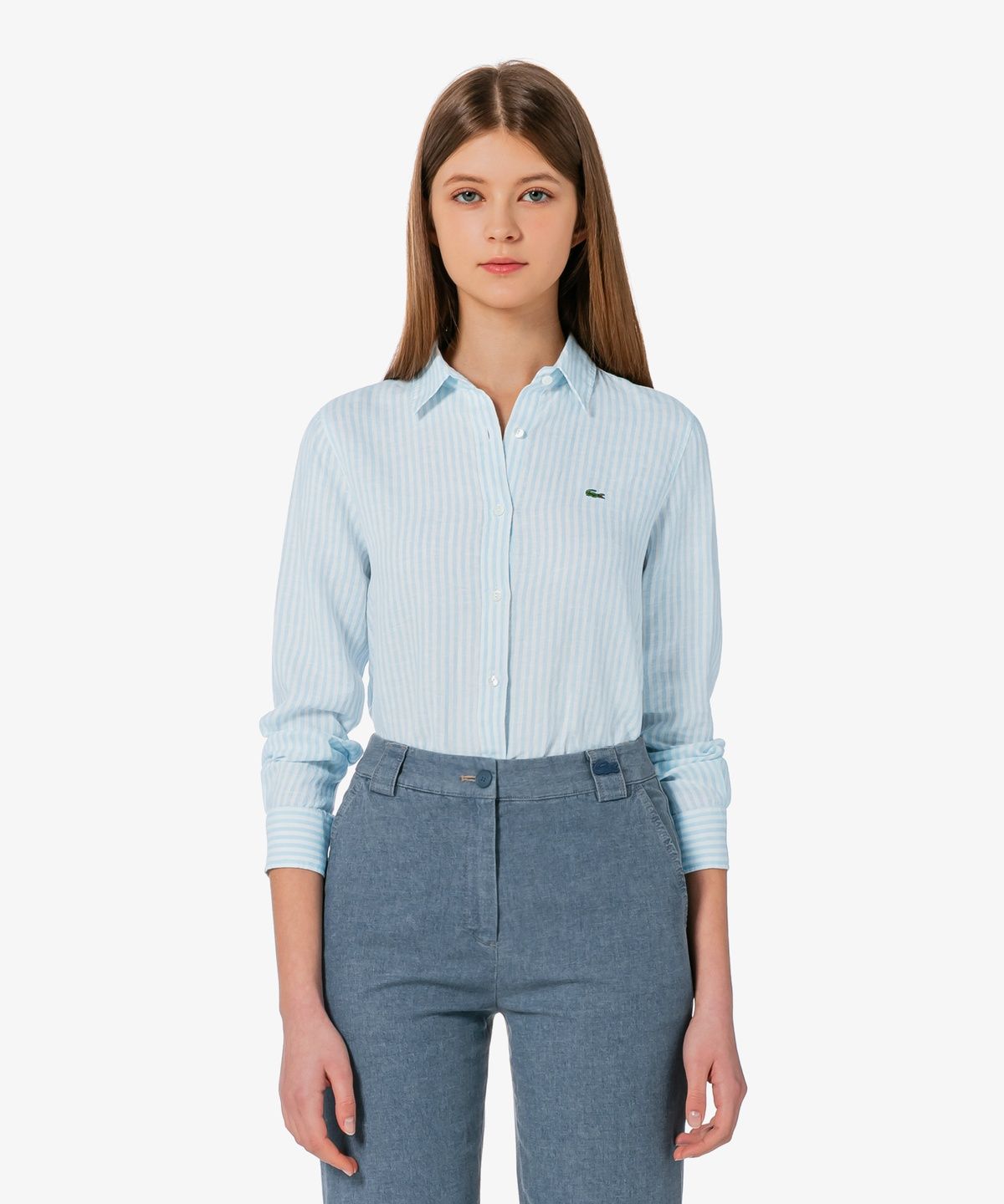 라코스테(LACOSTE) 여성 레귤러핏 린넨 셔츠 CF005E-56G HBP