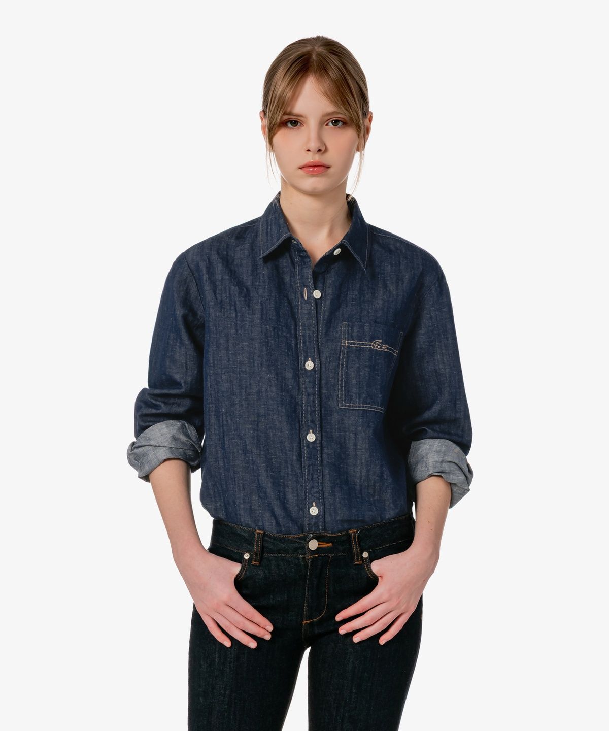 라코스테(LACOSTE) 여성 데님 아우터형 셔츠 CF293E-56G HDE