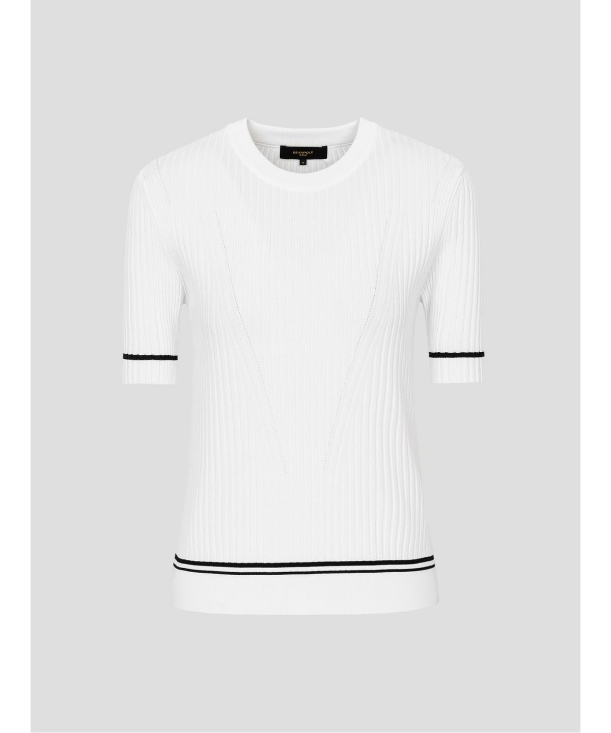 빈폴골프(BEANPOLE GOLF) [B_under] 여성 골지 믹스 반소매 풀오버 - 화이트