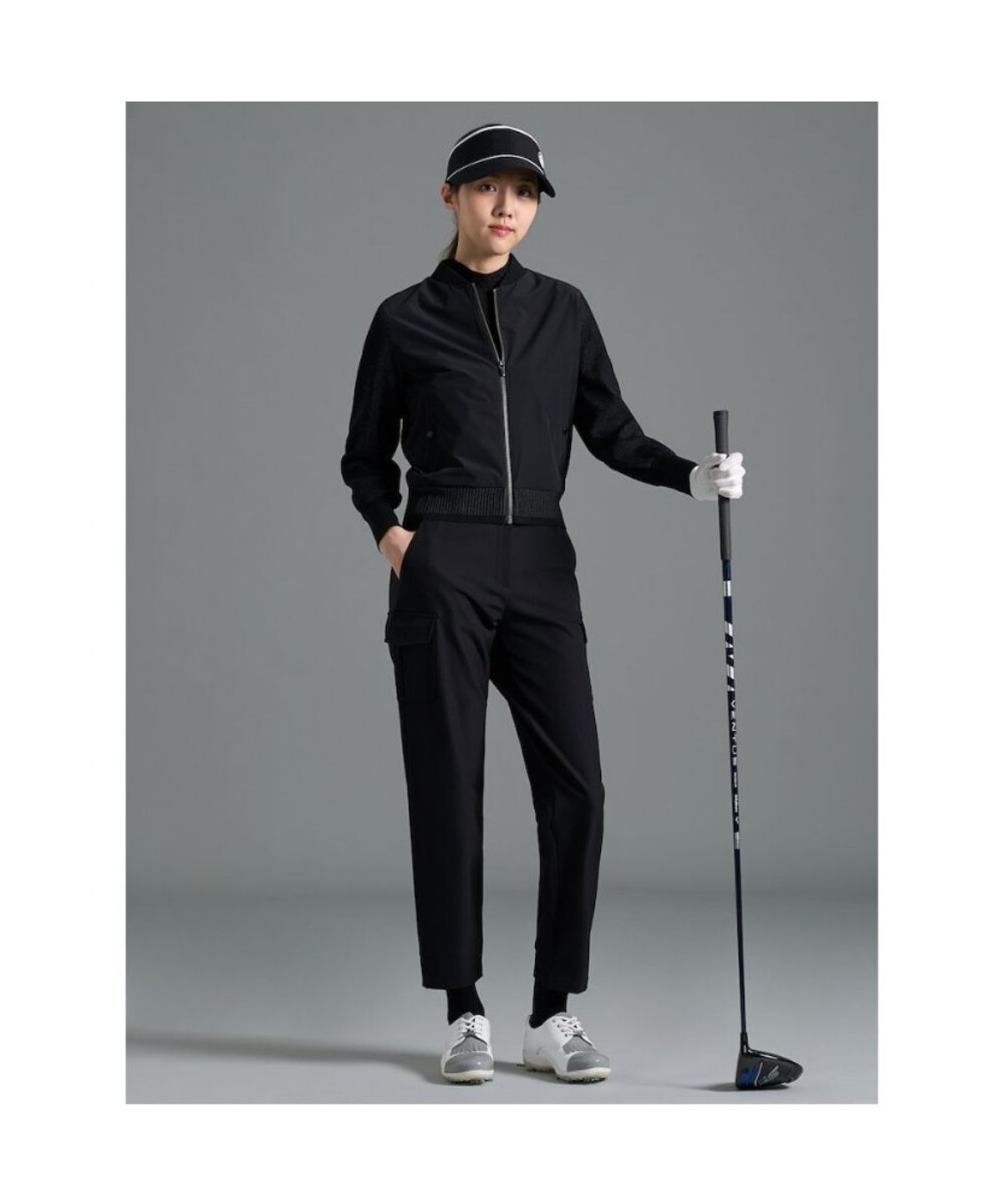 빈폴골프(BEANPOLE GOLF) [B_under] 여성 니트 하이브리드 풀집업 가디건 - 블랙