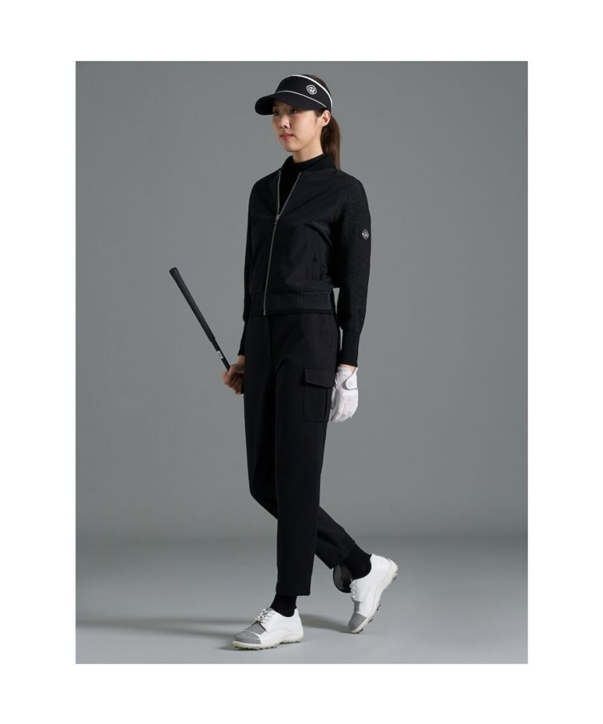 빈폴골프(BEANPOLE GOLF) [B_under] 여성 니트 하이브리드 풀집업 가디건 - 블랙