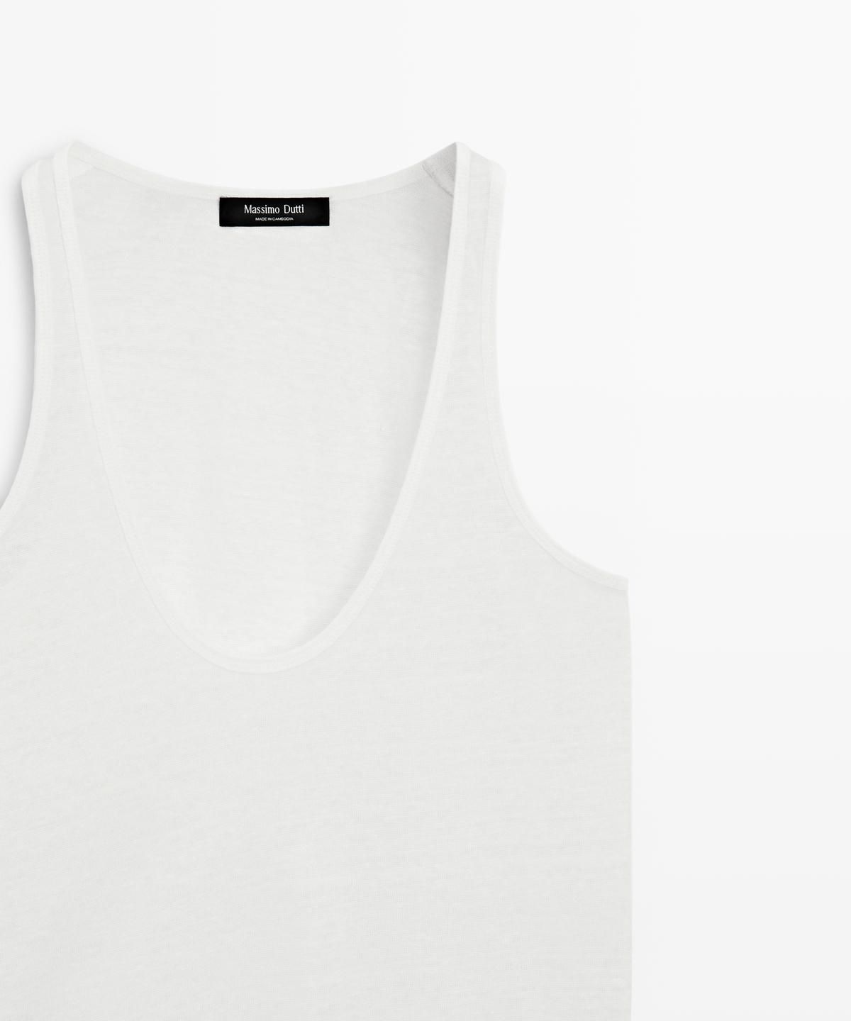 마시모두띠(MASSIMO DUTTI) 100% 린넨 스트랩 탑