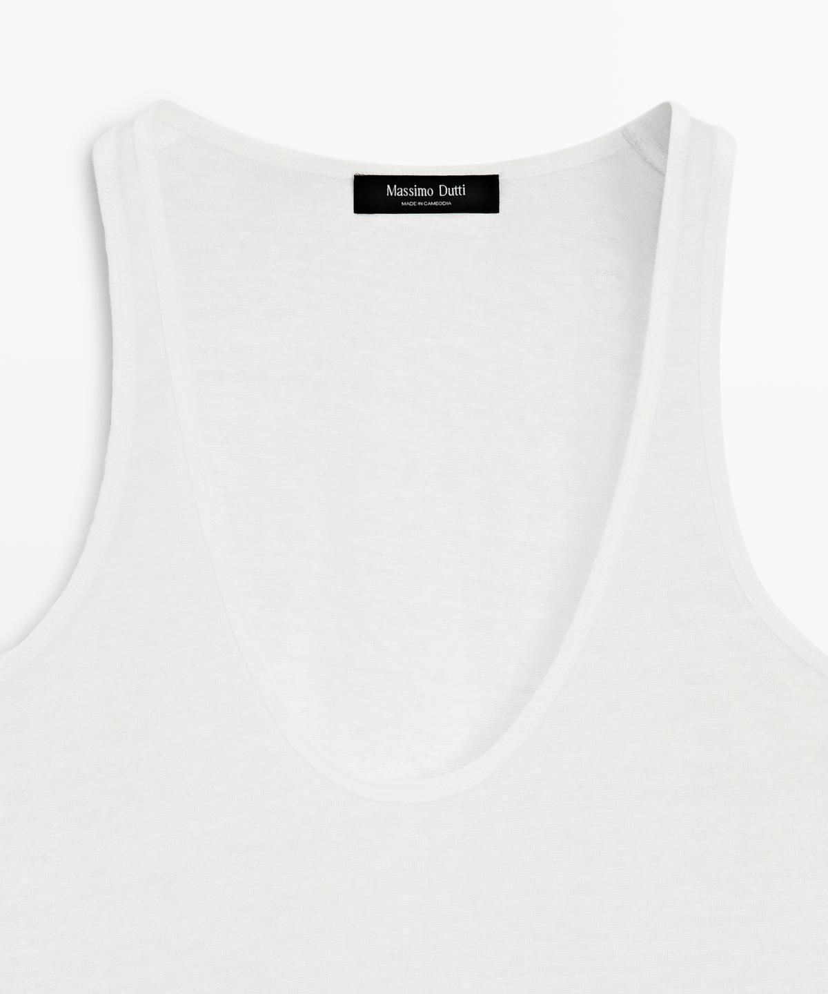 마시모두띠(MASSIMO DUTTI) 100% 린넨 스트랩 탑