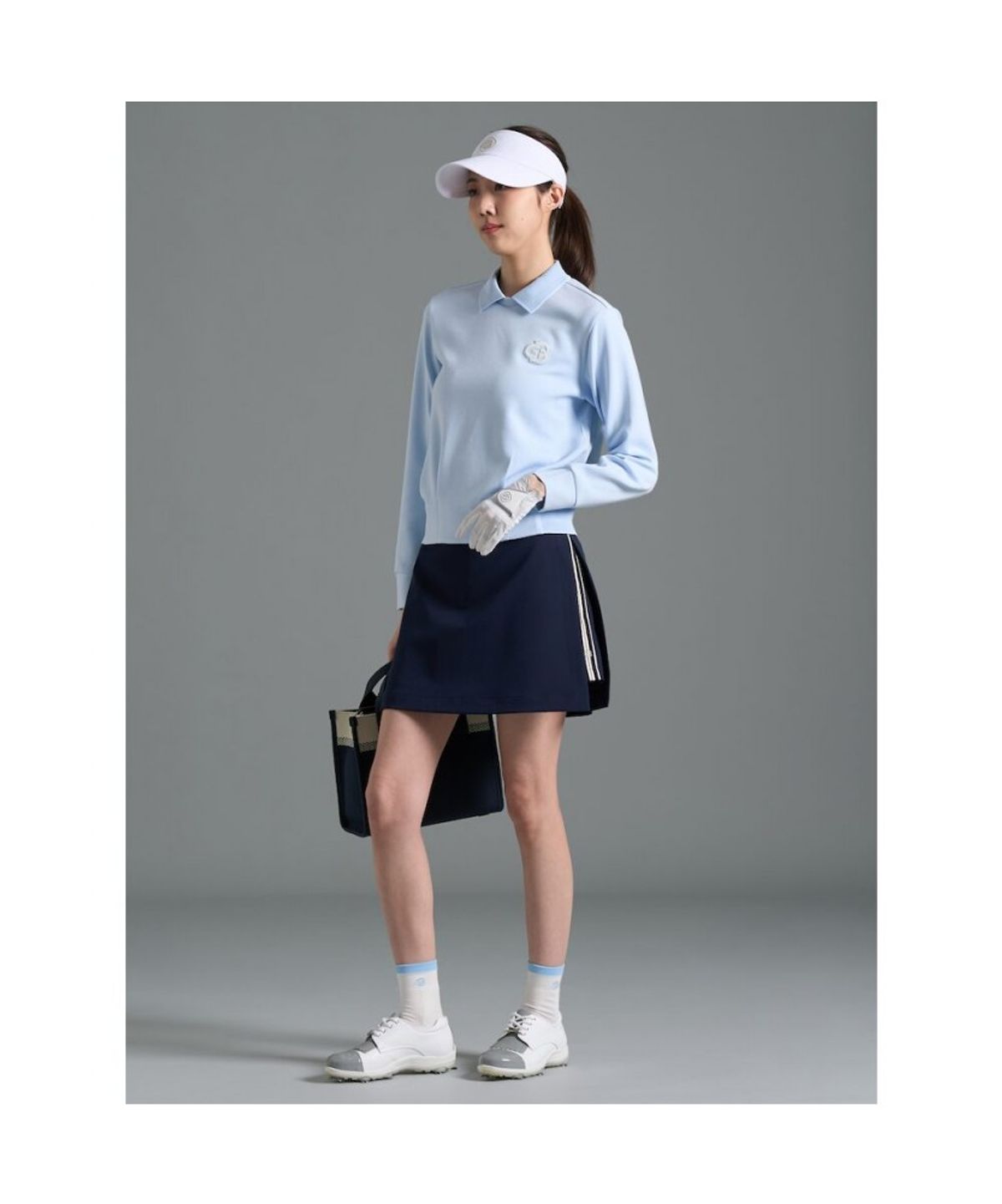 빈폴골프(BEANPOLE GOLF) 여성 사이드 테이프 스커트 반바지 - 네이비
