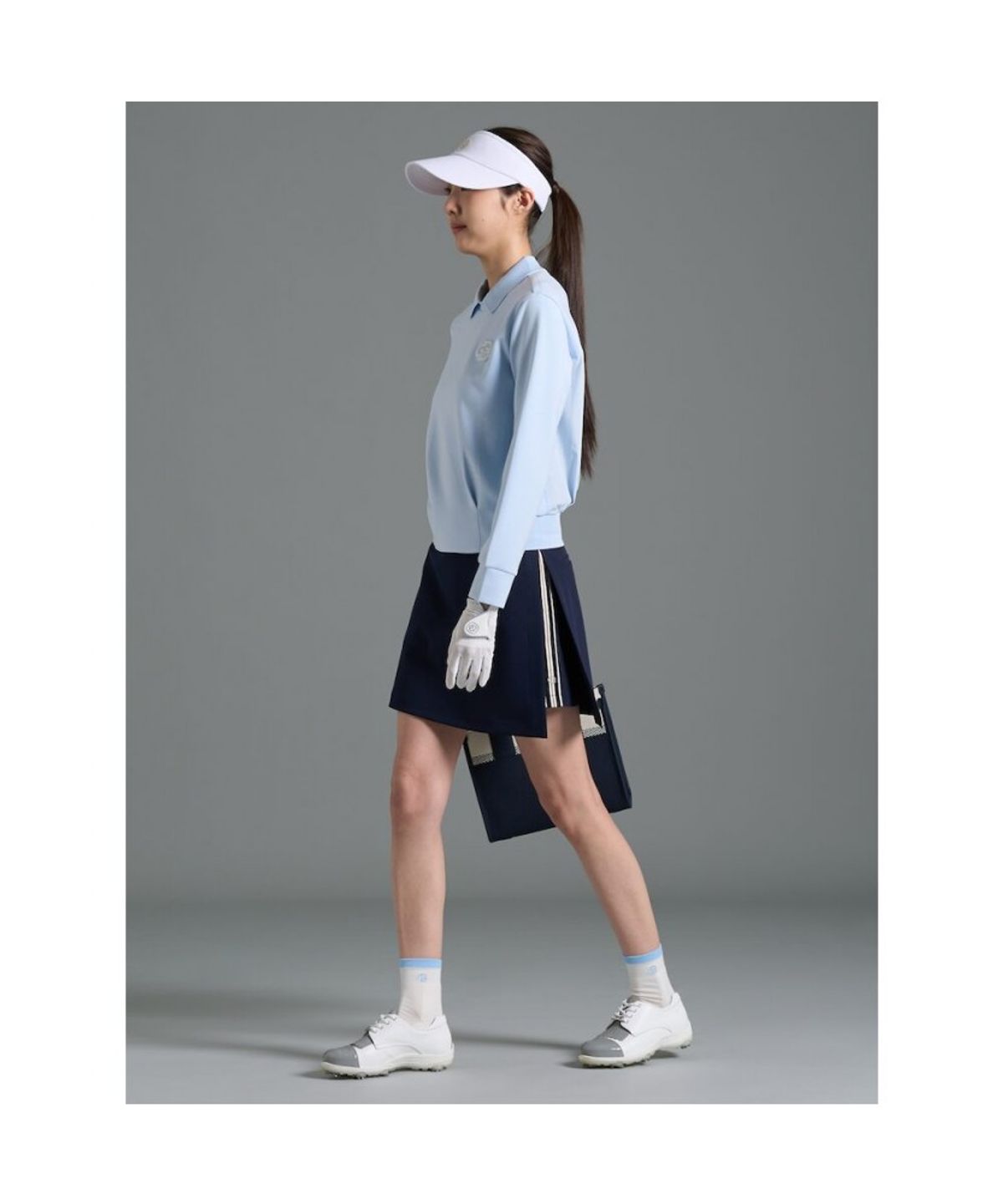 빈폴골프(BEANPOLE GOLF) 여성 사이드 테이프 스커트 반바지 - 네이비