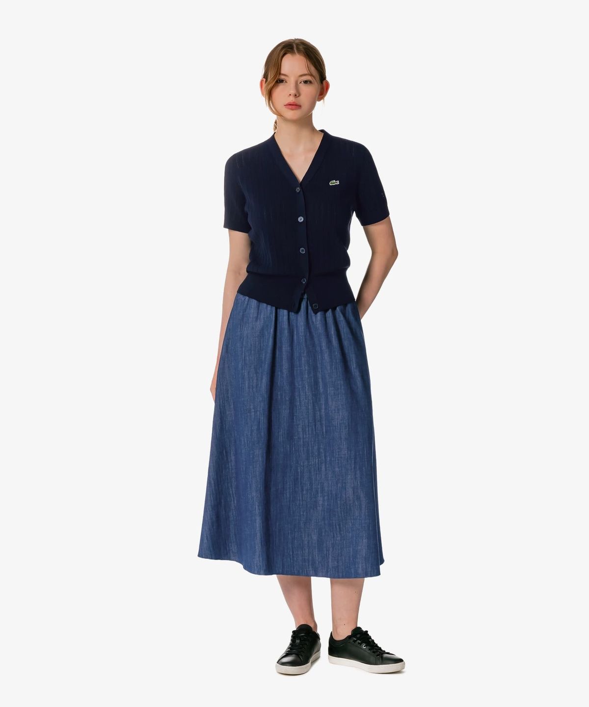 라코스테(LACOSTE) 여성 A 라인 밴딩 스커트 JF906E-56G 36L