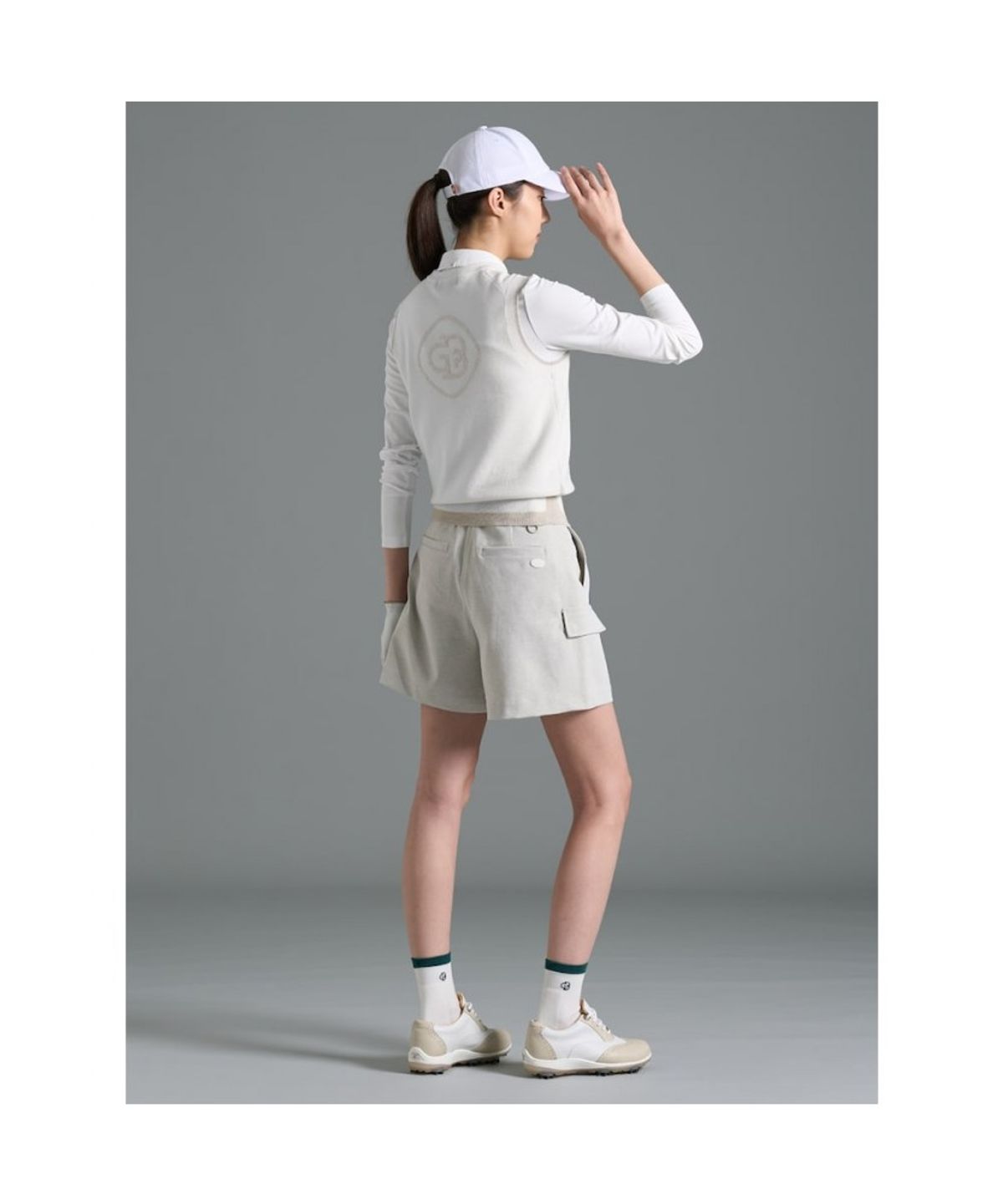 빈폴골프(BEANPOLE GOLF) 여성 아웃포켓 숏팬츠 - 라이트 그레이