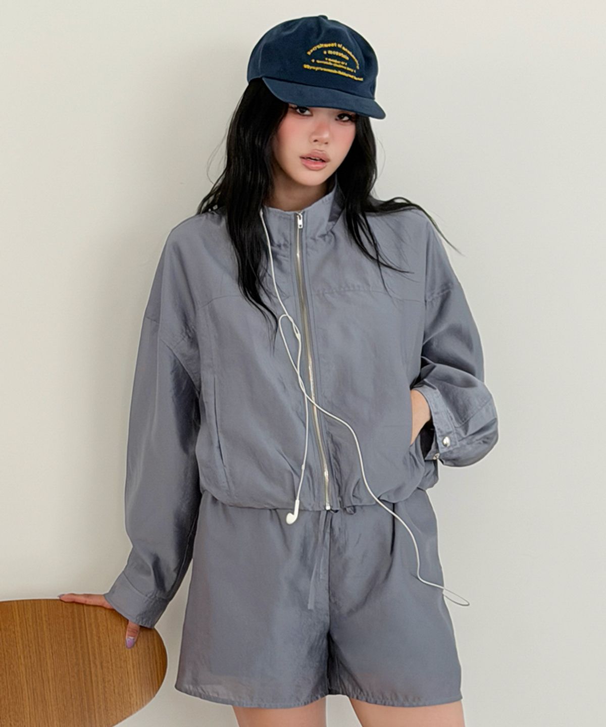 레프트서울(LEFTSEOUL) 실키 새틴 쇼츠 [블루그레이]