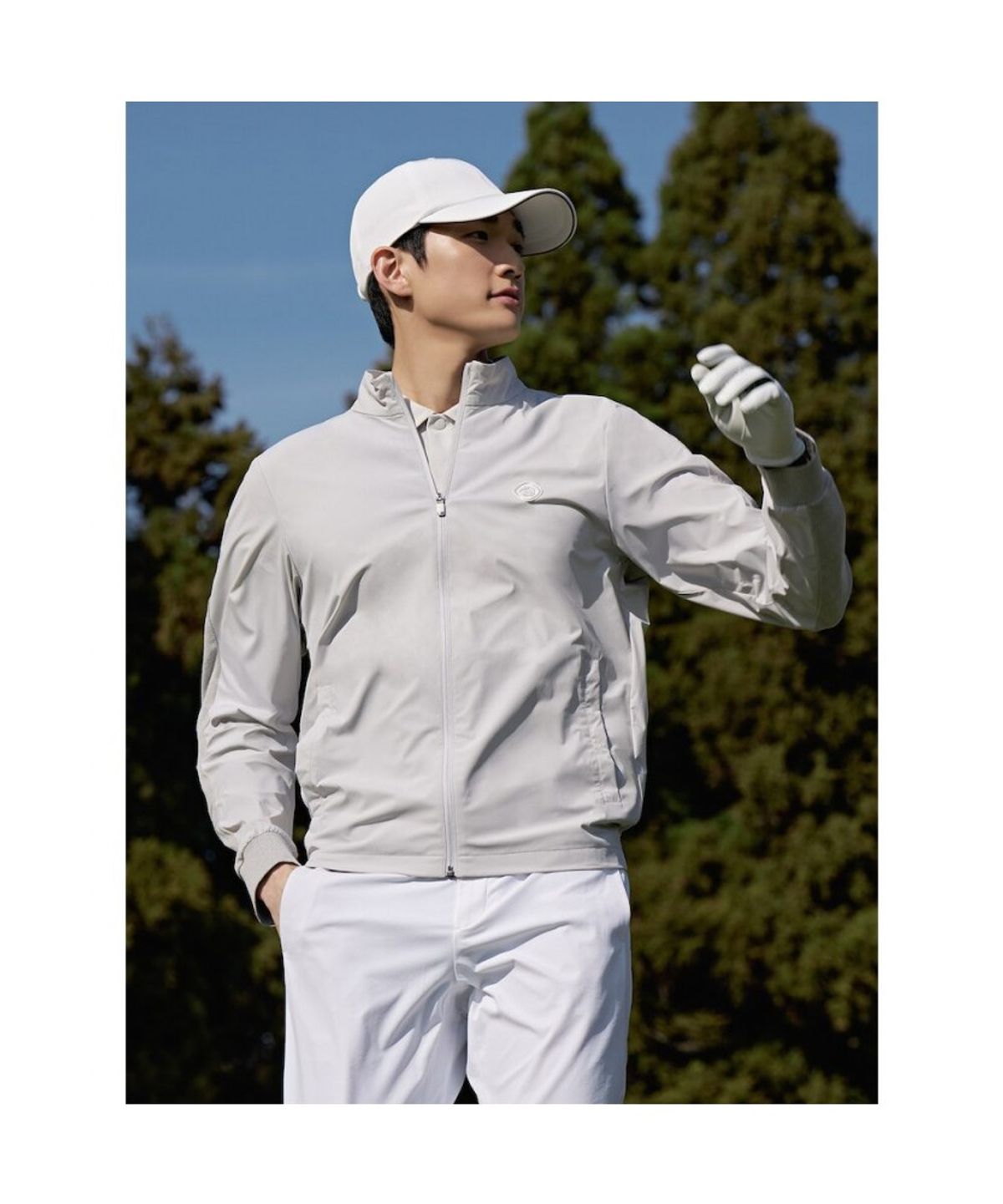빈폴골프(BEANPOLE GOLF) [B_under] 남성 니트 믹스 하이브리드 점퍼 - 라이트 그레이