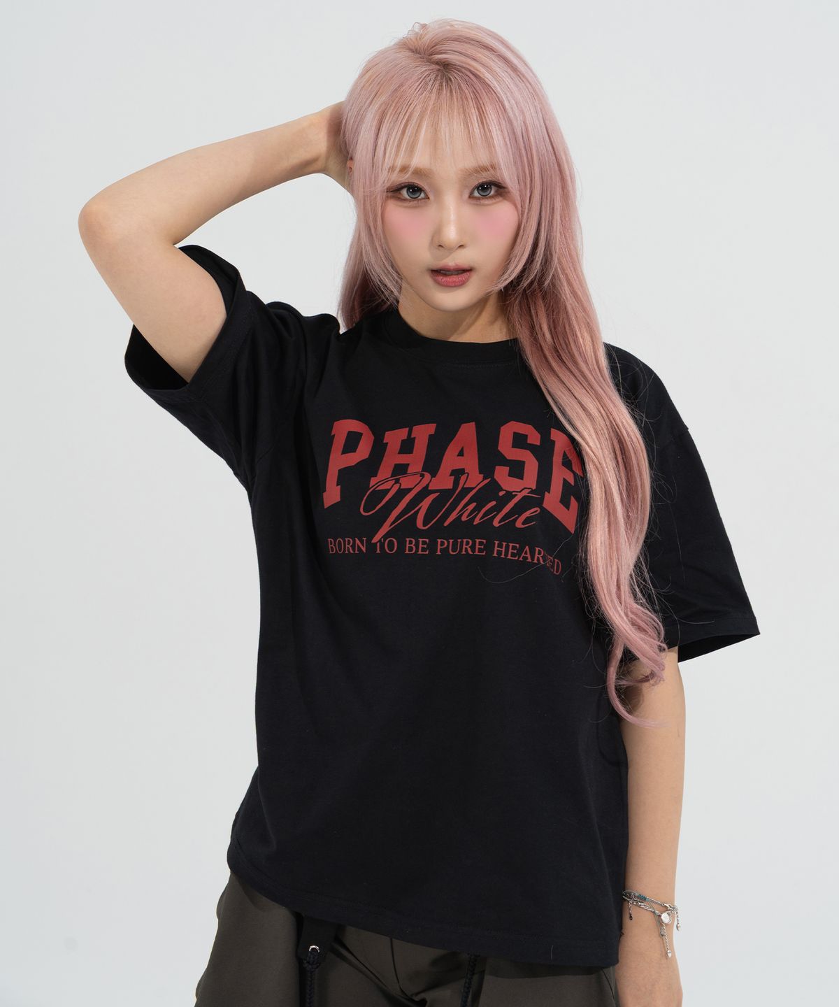 페이즈화이트(PHASEWHITE) [PHASE_1] LUX LOGO TEE_BLACK / 8802026-ST13