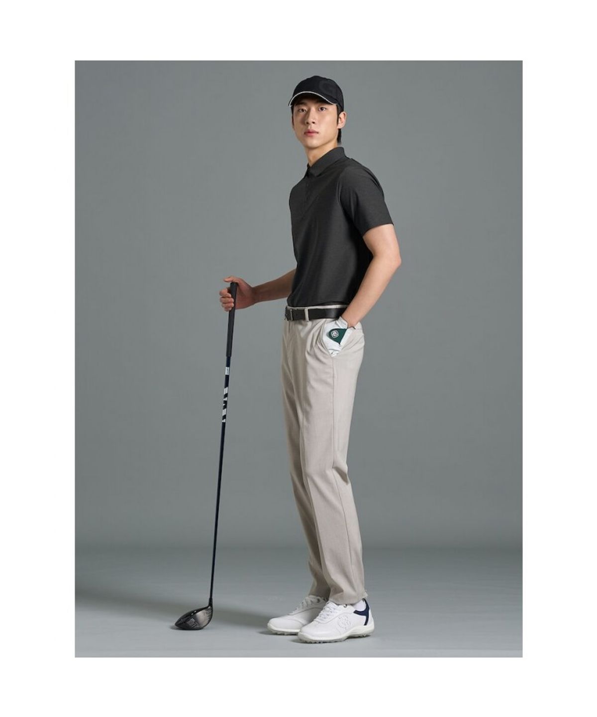 빈폴골프(BEANPOLE GOLF) [B_under] 남성 카르비코 반소매 칼라 티셔츠 - 블랙