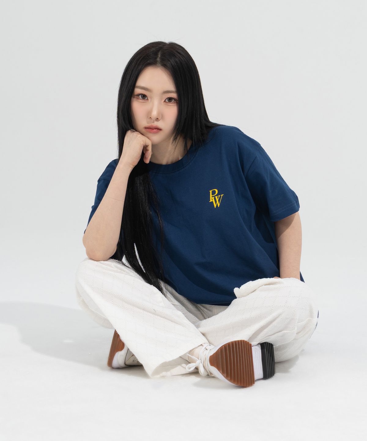 페이즈화이트(PHASEWHITE) [PHASE_1] PW LOGO TEE_DARK BLUE / 8802026-ST09