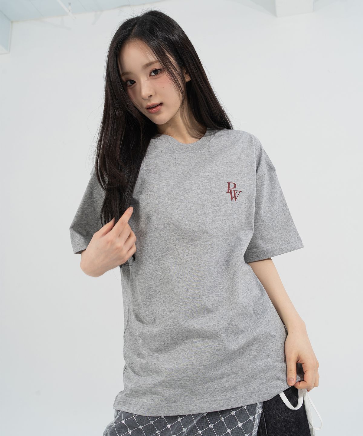 페이즈화이트(PHASEWHITE) [PHASE_1] PW LOGO TEE_MELANGE / 8802026-ST09