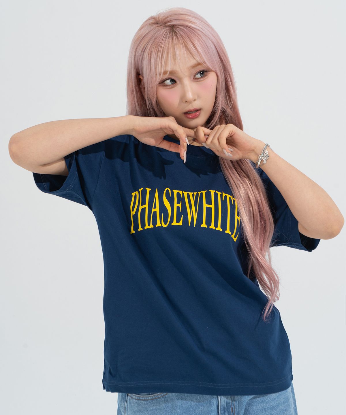 페이즈화이트(PHASEWHITE) [PHASE_1] DIVE LOGO TEE_DARK BLUE / 8802026-ST01