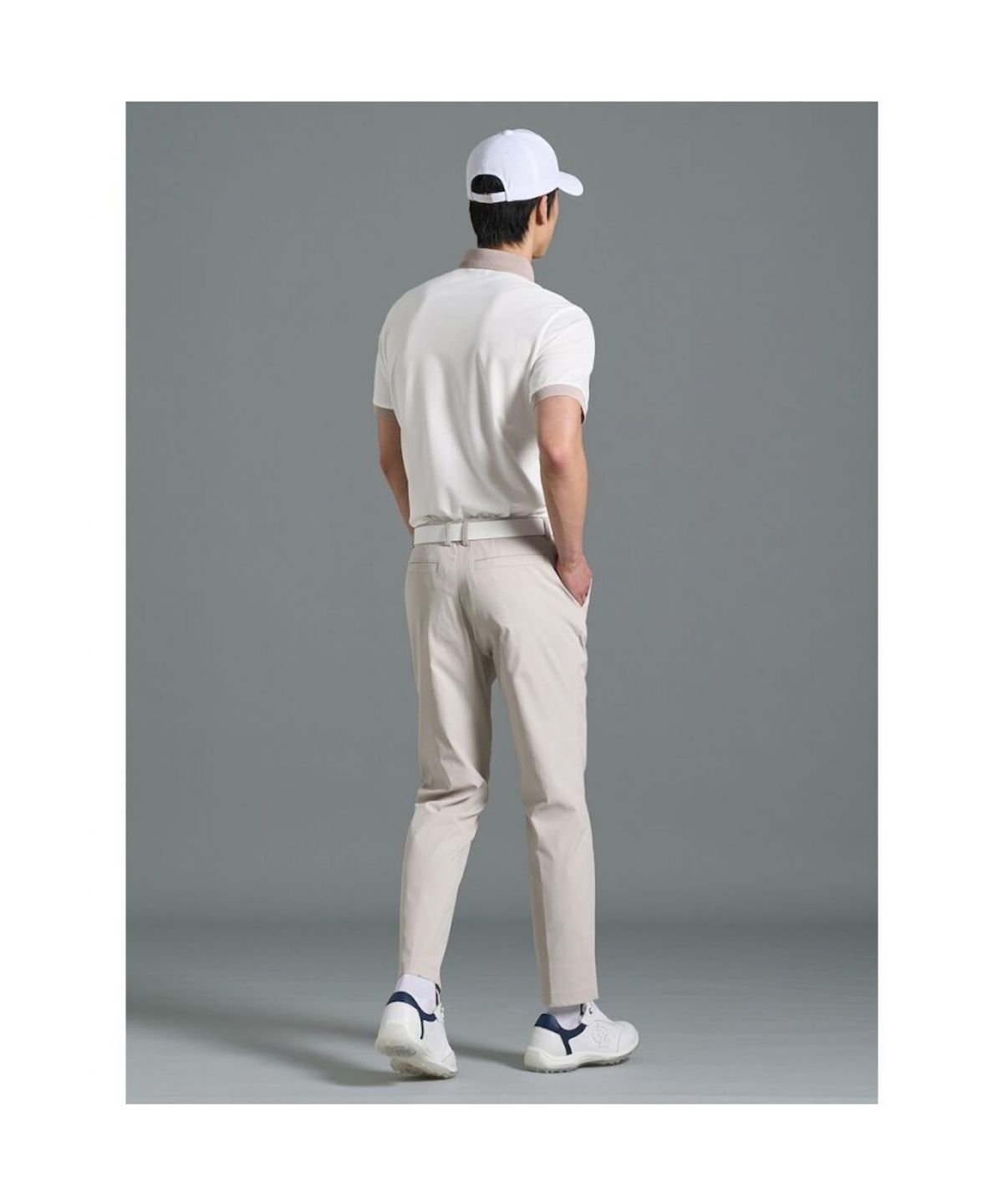 빈폴골프(BEANPOLE GOLF) 남성 칼라 소매 배색 티셔츠 - 화이트