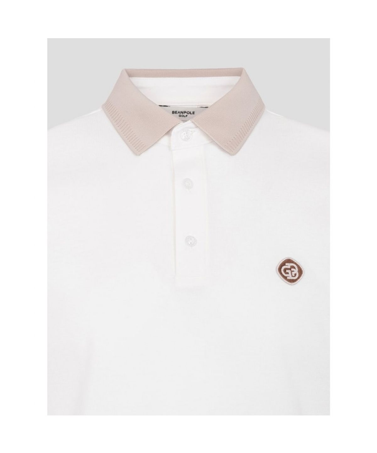 빈폴골프(BEANPOLE GOLF) 남성 칼라 소매 배색 티셔츠 - 화이트