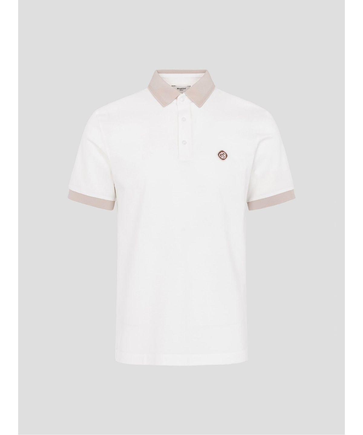 빈폴골프(BEANPOLE GOLF) 남성 칼라 소매 배색 티셔츠 - 화이트
