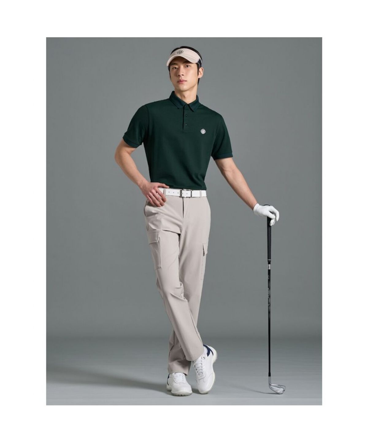 빈폴골프(BEANPOLE GOLF) 남성 칼라 소매 배색 티셔츠 - 그린