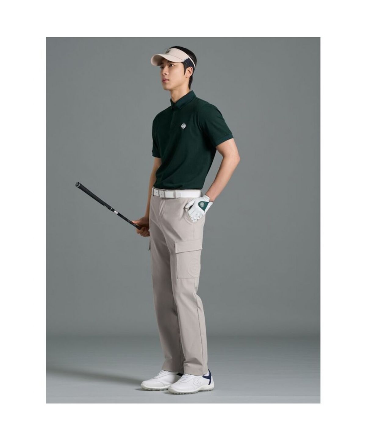빈폴골프(BEANPOLE GOLF) 남성 칼라 소매 배색 티셔츠 - 그린