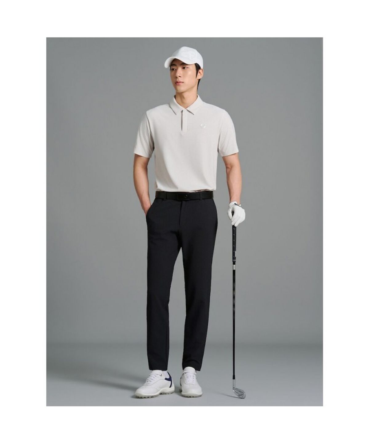 빈폴골프(BEANPOLE GOLF) [B_under] 남성 입체 패턴 반소매 칼라티 - 라이트 그레이