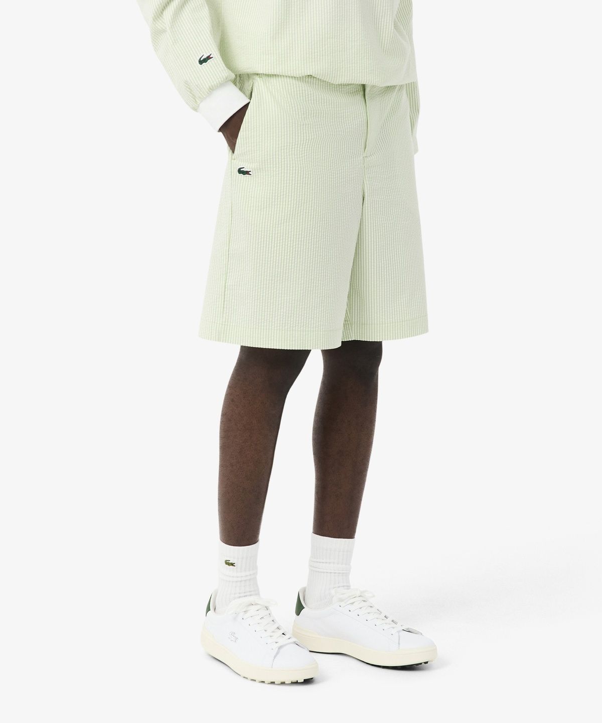 라코스테(LACOSTE) 남성 골프 시어서커 버뮤다 팬츠 FH1283-56G 3IG